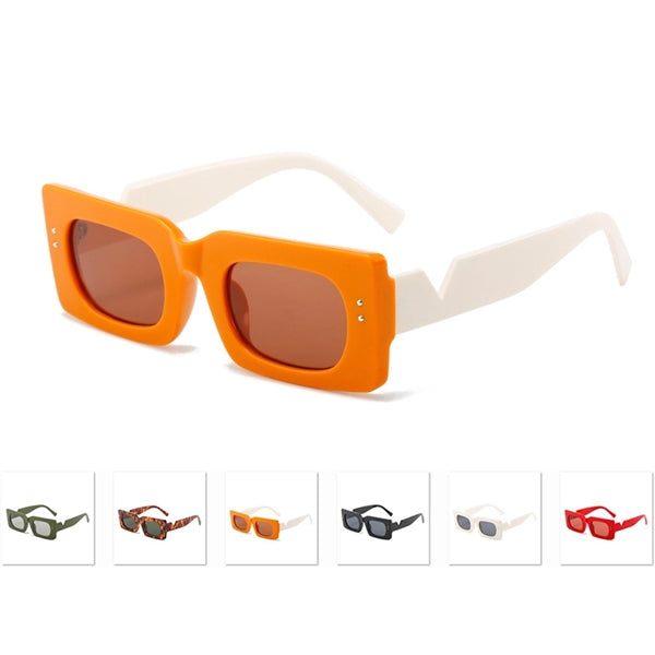 Rivet Sunglasses Small Narrow Square Frame Sunnies Shades