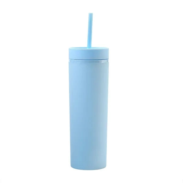 16oz Skinny Matte Tumbler with Lids and Straws