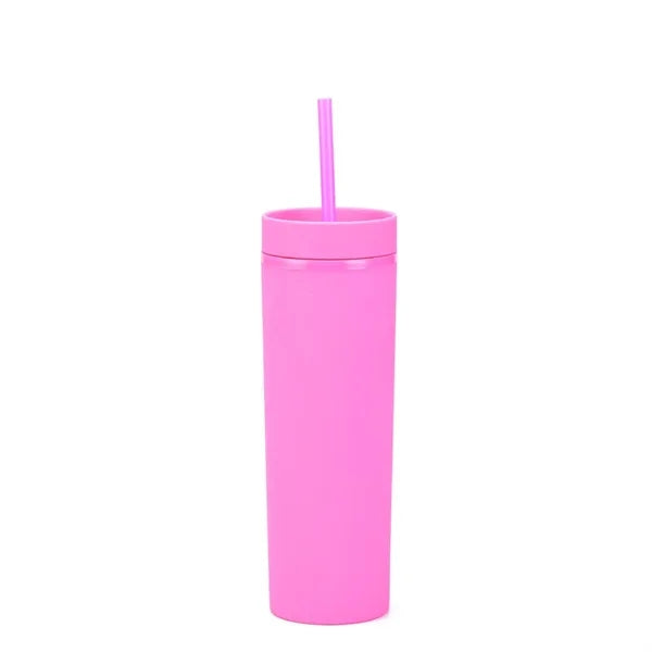 16oz Skinny Matte Tumbler with Lids and Straws