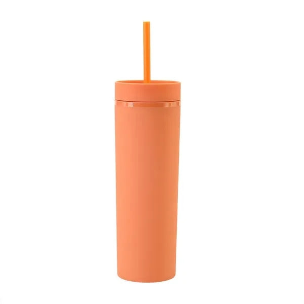 16oz Skinny Matte Tumbler with Lids and Straws