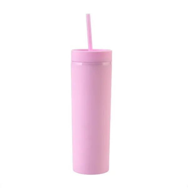 16oz Skinny Matte Tumbler with Lids and Straws