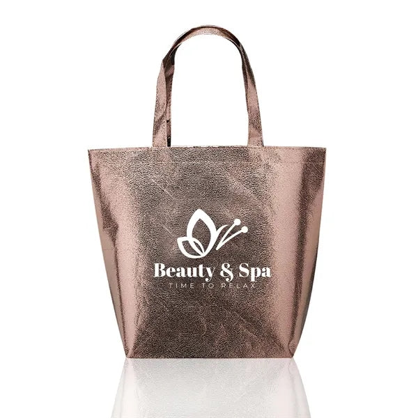 Opulent Non-Woven Metallic Tote Bag (1 Color Imprint)
