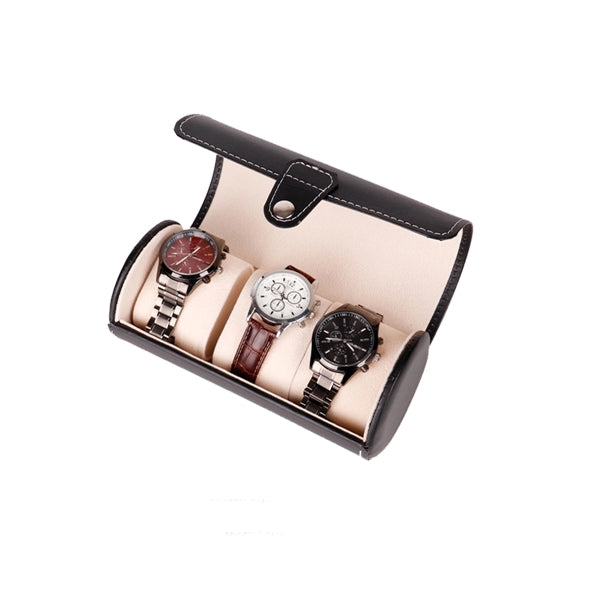 Pu Leather 3 Slots Watch Box
