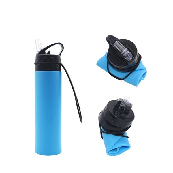 20 Oz. Collapsible Sport Water Bottle with Hook