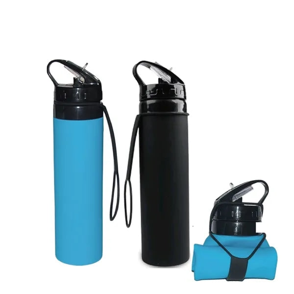 20 Oz. Collapsible Sport Water Bottle with Hook