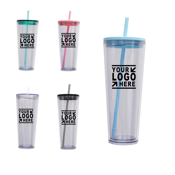 24 Oz. Custom Double Wall Acrylic Tumbler Carnival Cup