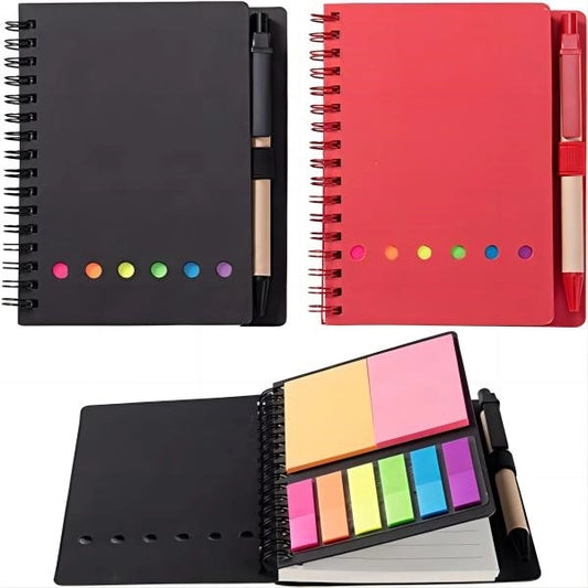 Spiral Notebook Kraft Cover Notepad with Pen In Holder