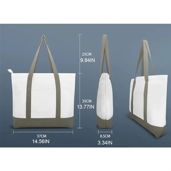 Cotton Canvas Shopping Tote Bag