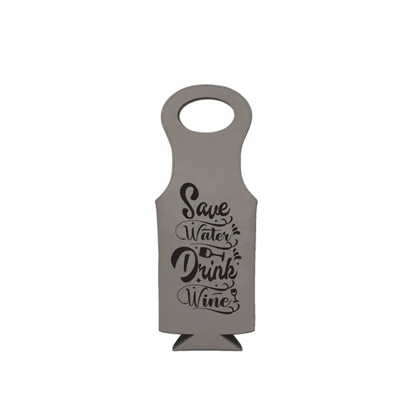 Laser Engraved Leatherette Wine Bag