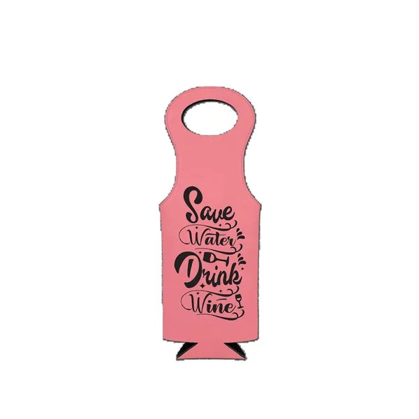 Laser Engraved Leatherette Wine Bag