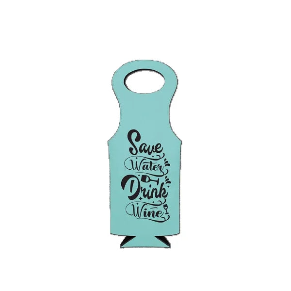 Laser Engraved Leatherette Wine Bag