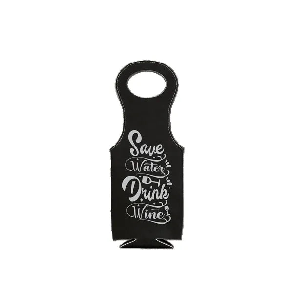 Laser Engraved Leatherette Wine Bag