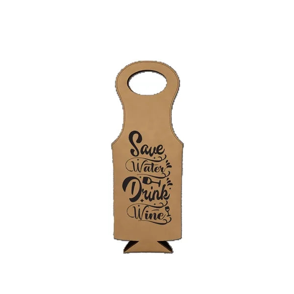 Laser Engraved Leatherette Wine Bag