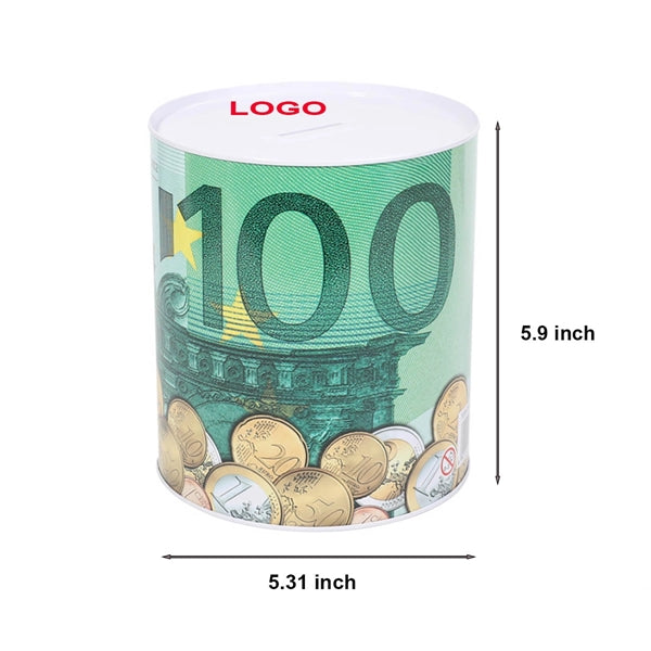 Bill Piggy Bank Metal Savings