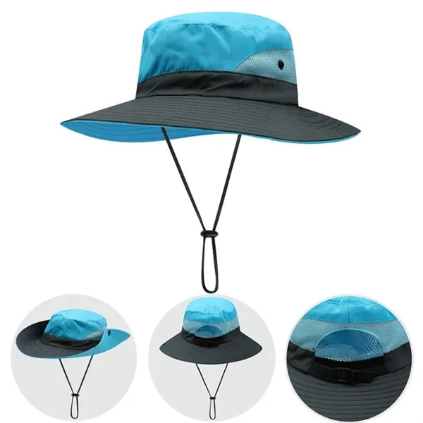 Outdoor Sunshade Horsetail Hole Fisherman Hat