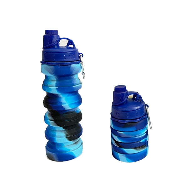 17 Oz. Rainbow Silicone Collapsible Sport Water Bottle