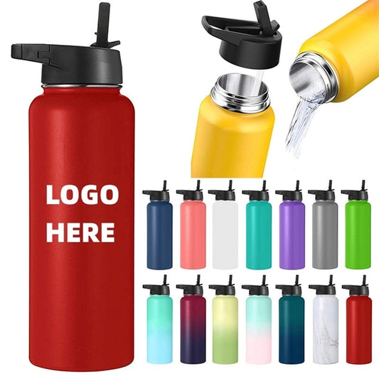 40OZ Vacuum Bottle With Wide Mouth Straw Lid