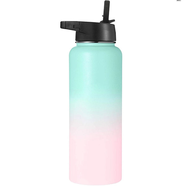 40OZ Vacuum Bottle With Wide Mouth Straw Lid