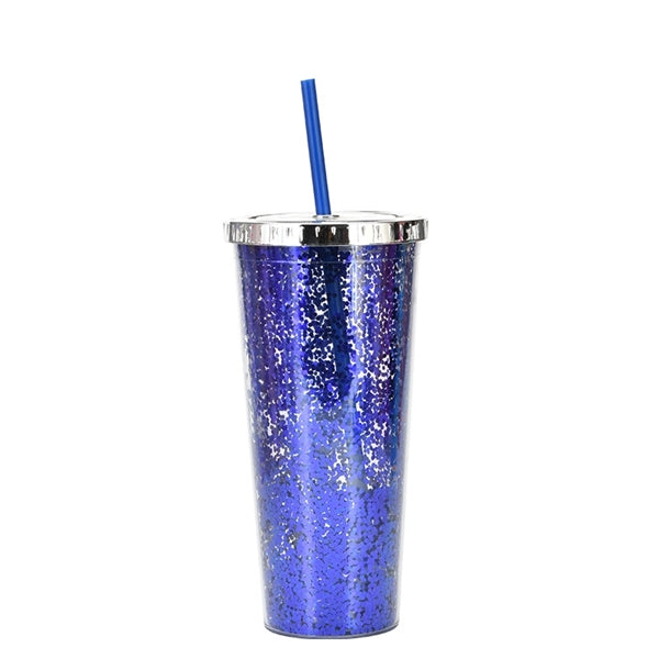 24oz Glitter Tumblers with Straws