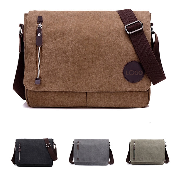 Denim Canvas Crossbody Messenger Bag