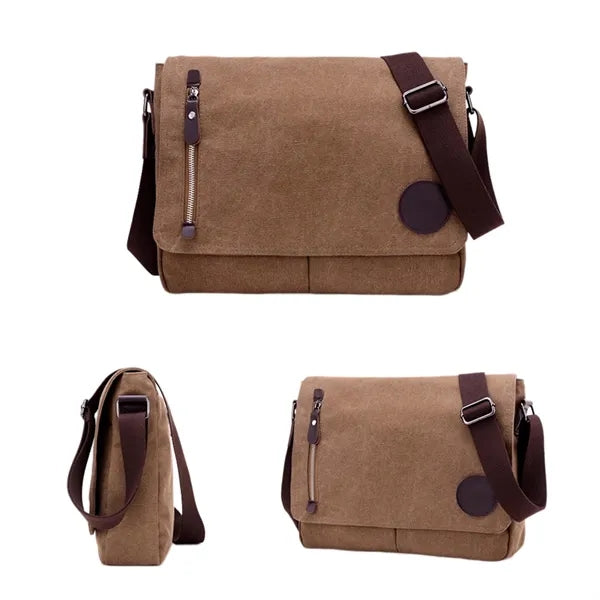 Denim Canvas Crossbody Messenger Bag