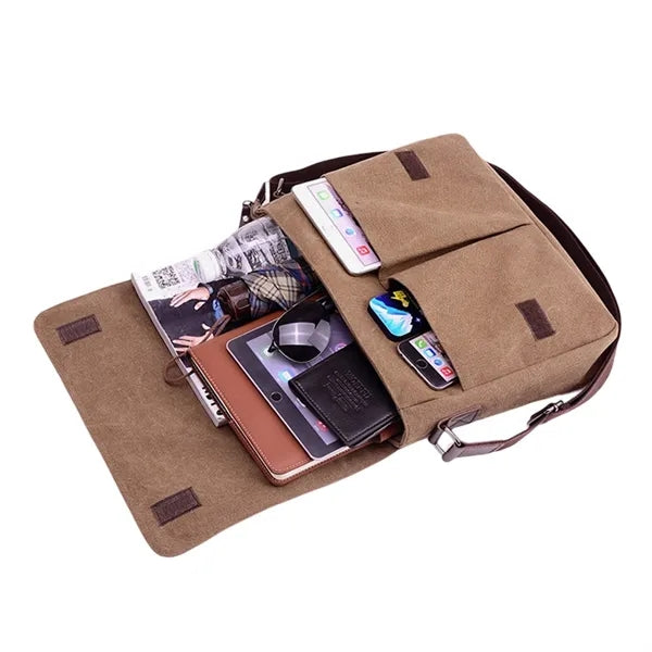 Denim Canvas Crossbody Messenger Bag