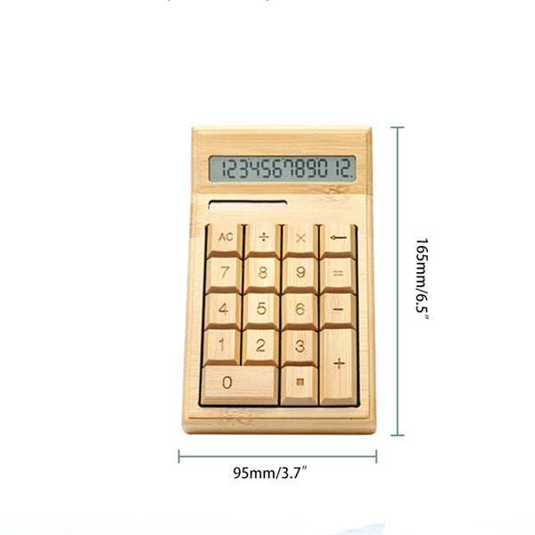 Natural Bamboo Wooden Solar Calculator