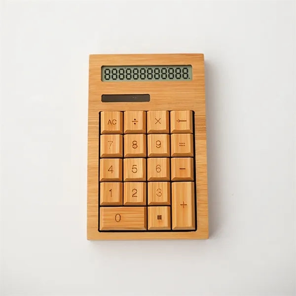 Natural Bamboo Wooden Solar Calculator