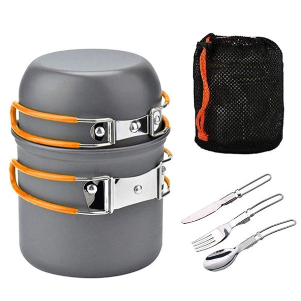 5Pcs Lightweight Camping Cookware Mess Kit