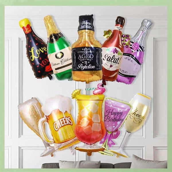 Wine bottle modeling aluminum film balloon party