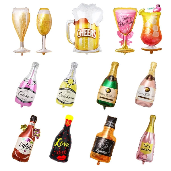 Wine bottle modeling aluminum film balloon party