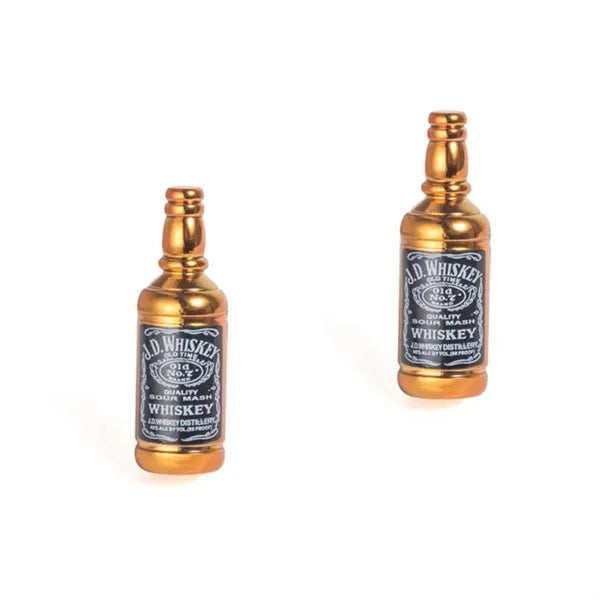 Golden Whisky bottle styling Metal cufflinks Men ' s shirt