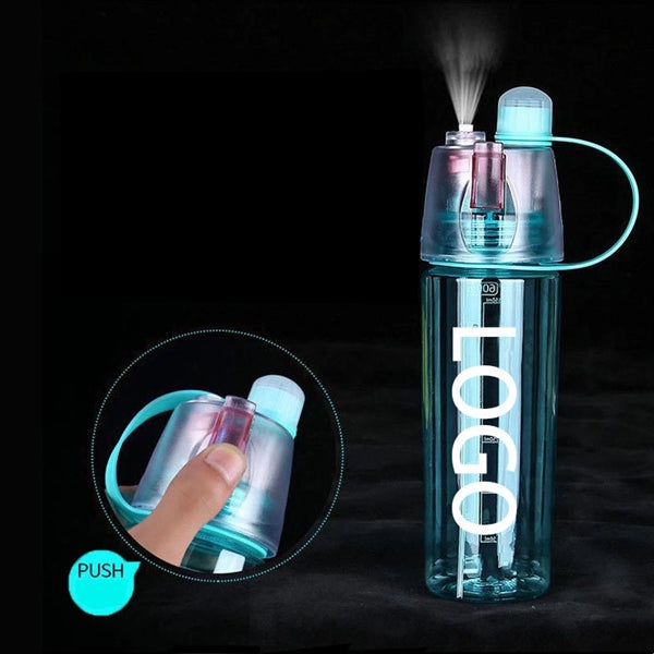 20oz plastic spray water bottle with handle and time marker