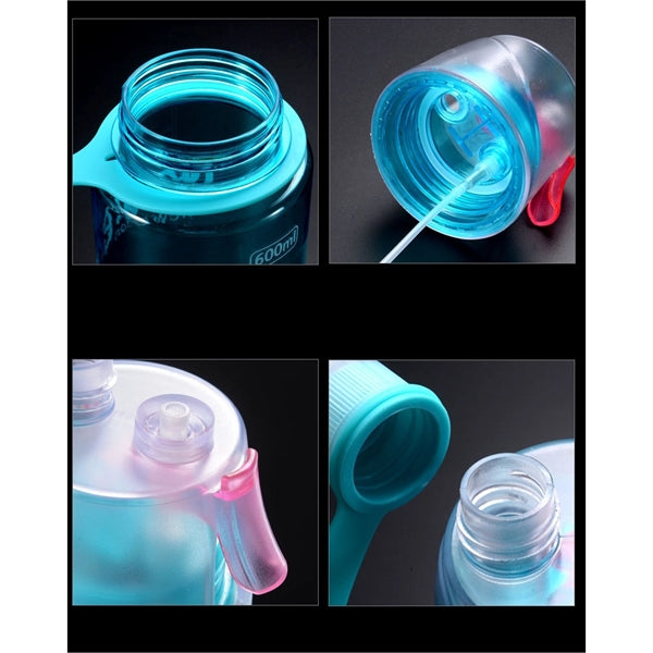 20oz plastic spray water bottle with handle and time marker