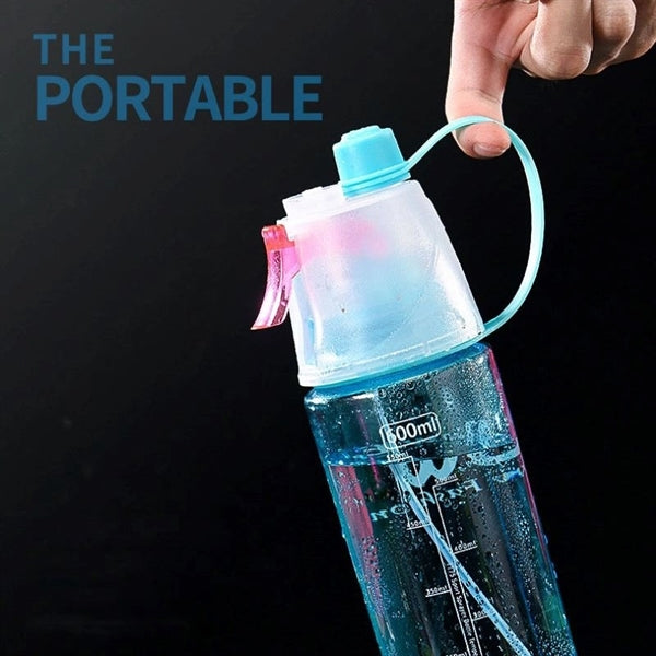 20oz plastic spray water bottle with handle and time marker