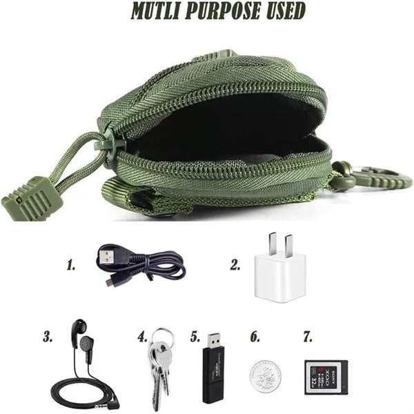 Round Tactical Wallet Waist Coin Pouch Bag