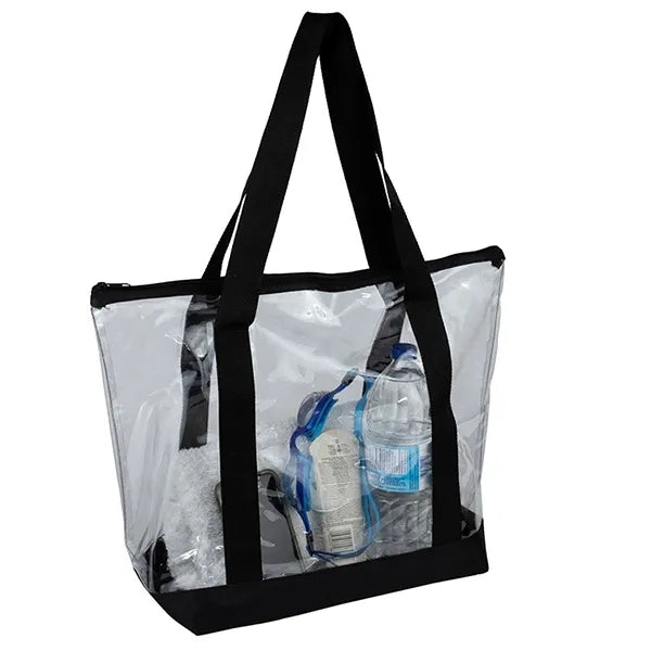 Gusset - "BONDI" Jumbo Clear Zippered Tote Bag