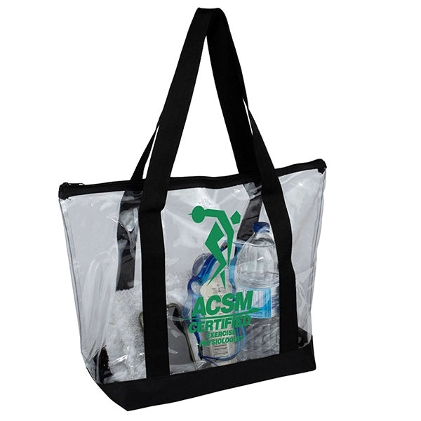 19" x 13 1/2" x 6"- BONDI Jumbo Clear Zippered Tote Bag