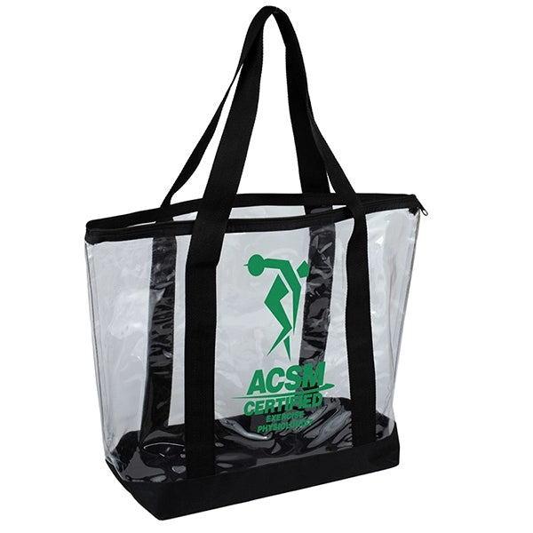 19" x 13 1/2" x 6"- BONDI Jumbo Clear Zippered Tote Bag