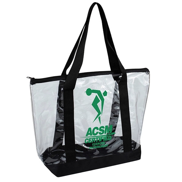 Gusset - "BONDI" Jumbo Clear Zippered Tote Bag