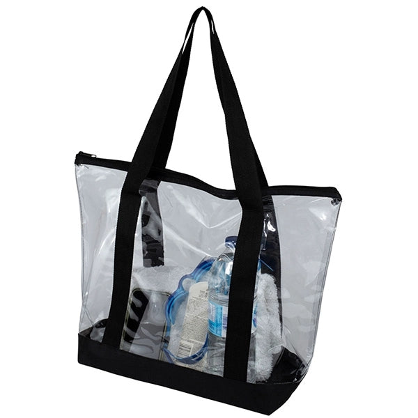 Gusset - "BONDI" Jumbo Clear Zippered Tote Bag