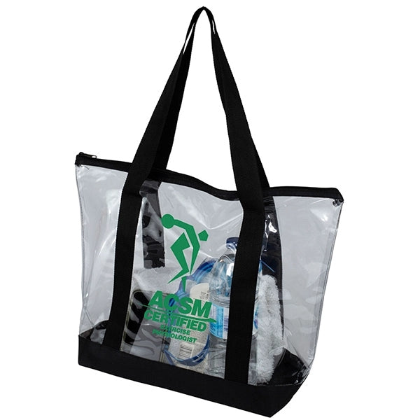 Gusset - "BONDI" Jumbo Clear Zippered Tote Bag