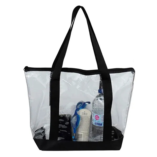 19" x 13 1/2" x 6"- BONDI Jumbo Clear Zippered Tote Bag