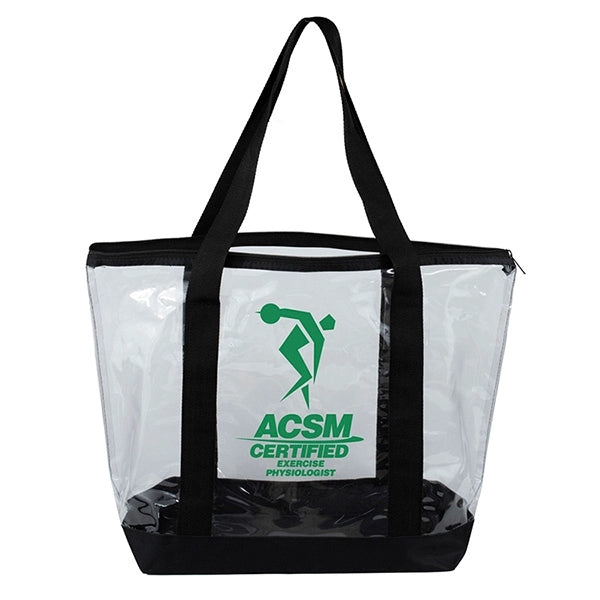 Gusset - "BONDI" Jumbo Clear Zippered Tote Bag