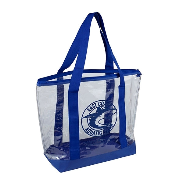 19" x 13 1/2" x 6"- BONDI Jumbo Clear Zippered Tote Bag