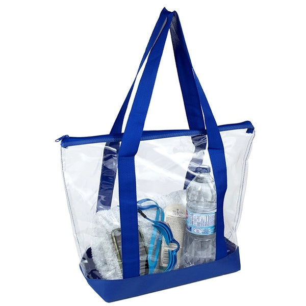 19" x 13 1/2" x 6"- BONDI Jumbo Clear Zippered Tote Bag