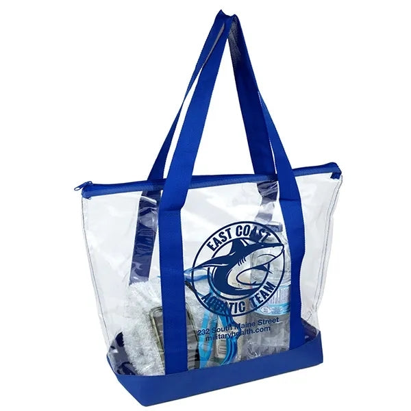 19" x 13 1/2" x 6"- BONDI Jumbo Clear Zippered Tote Bag