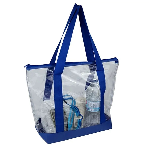 Gusset - "BONDI" Jumbo Clear Zippered Tote Bag