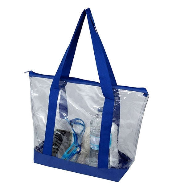 Gusset - "BONDI" Jumbo Clear Zippered Tote Bag