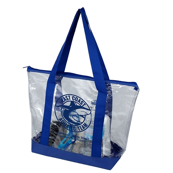 Gusset - "BONDI" Jumbo Clear Zippered Tote Bag